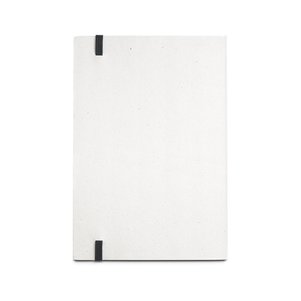 MILKY. Bloco de notas A5 com capa rígida em papel 100% reciclado