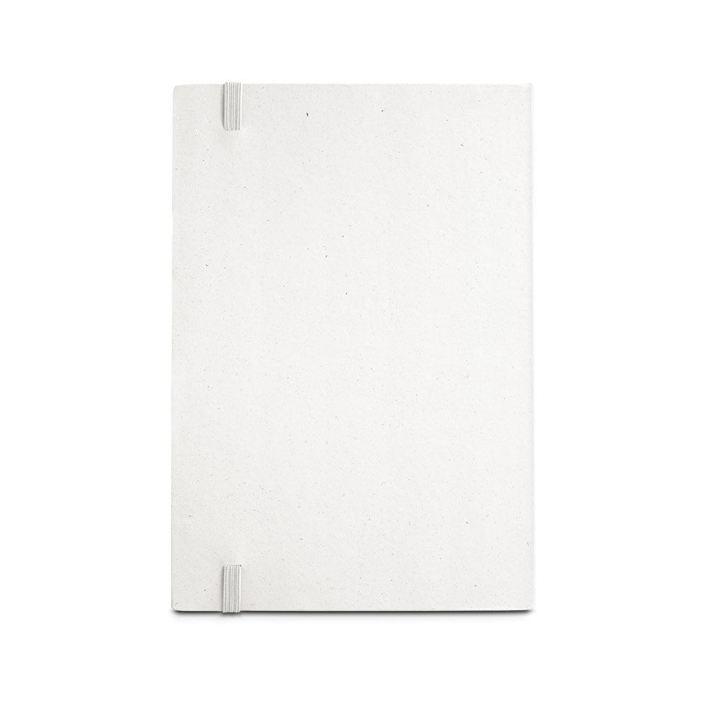 MILKY. Bloco de notas A5 com capa rígida em papel 100% reciclado
