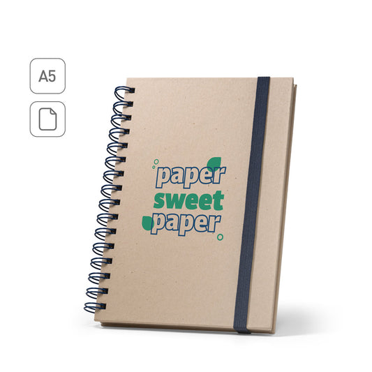 PROUST. Bloco de notas A5 com argolas, capa rígida em papel à base de cana-de-açúcar (80% cana-de-açúcar) com páginas lisas