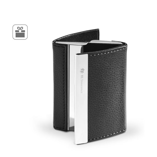 LONE. Porta-cartões duplo em metal e PU