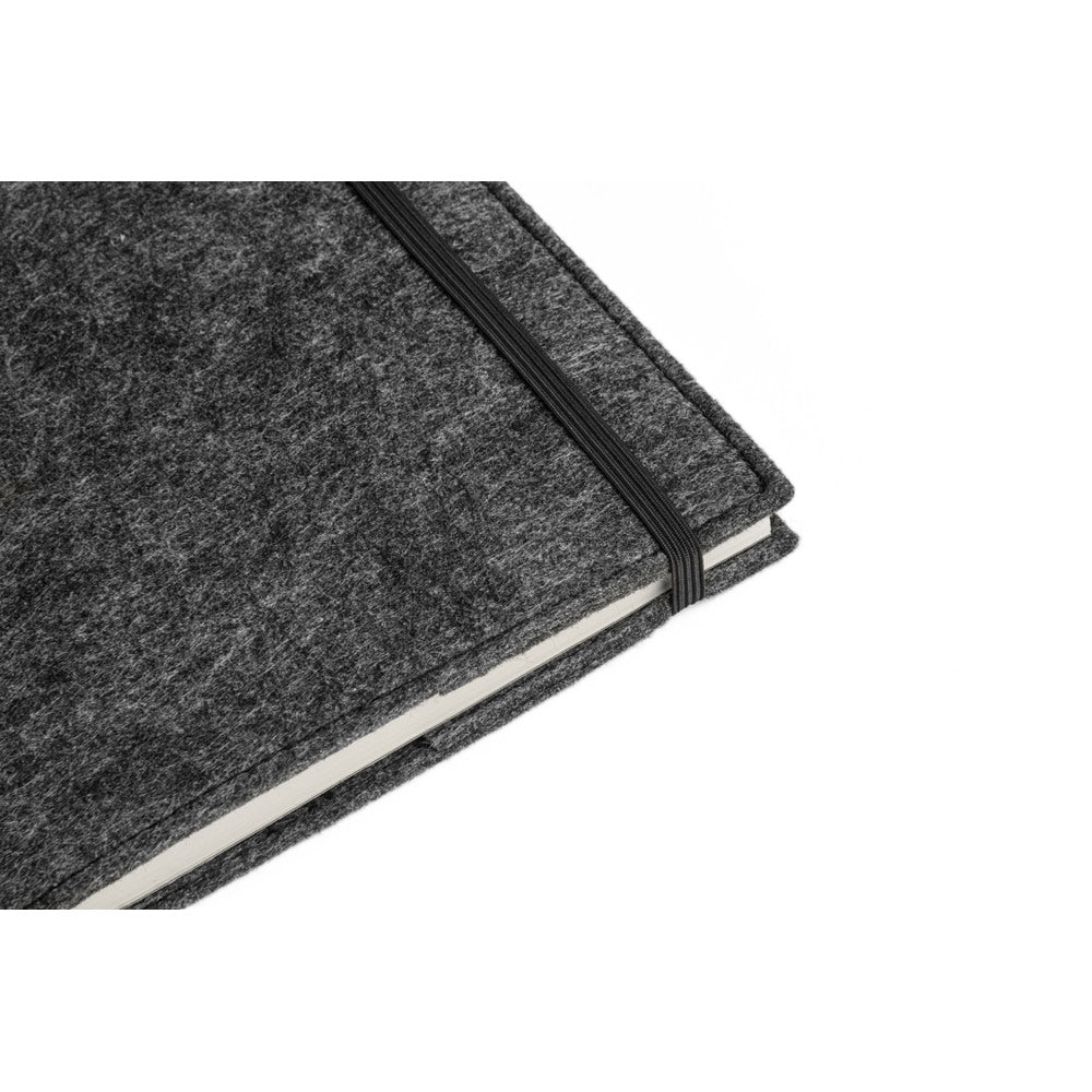 BALDWIN. Bloco de notas A5 com capa em feltro reciclado (100% rPET) e páginas pautadas em papel 100% reciclado