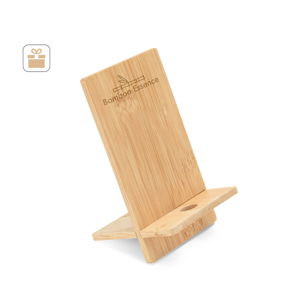 GALEN. Suporte para telemóvel em bambu, desmontável em duas partes