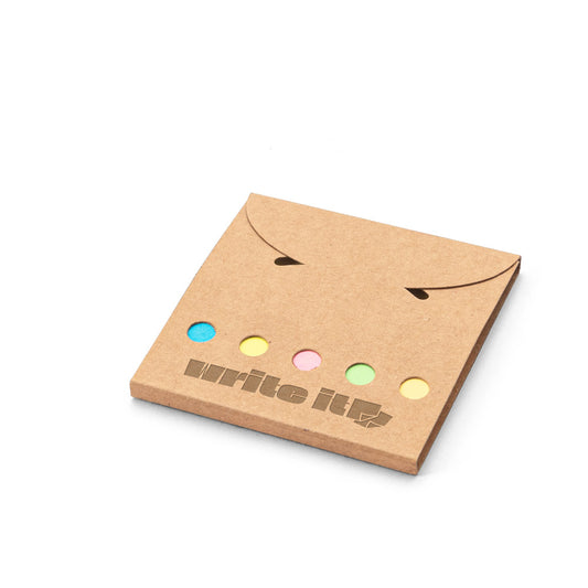 AINSLEY. Conjunto 2 em 1 para escritório, em papel 100% reciclado, com 6 blocos de notas adesivas