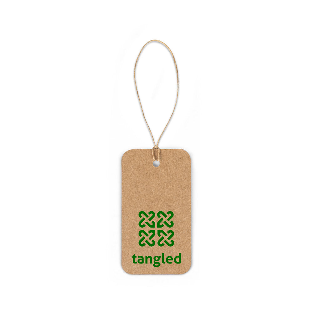 LABEL RECTANGULAR. Etiqueta em papel 100% reciclado (700 g/m²) com formato retangular