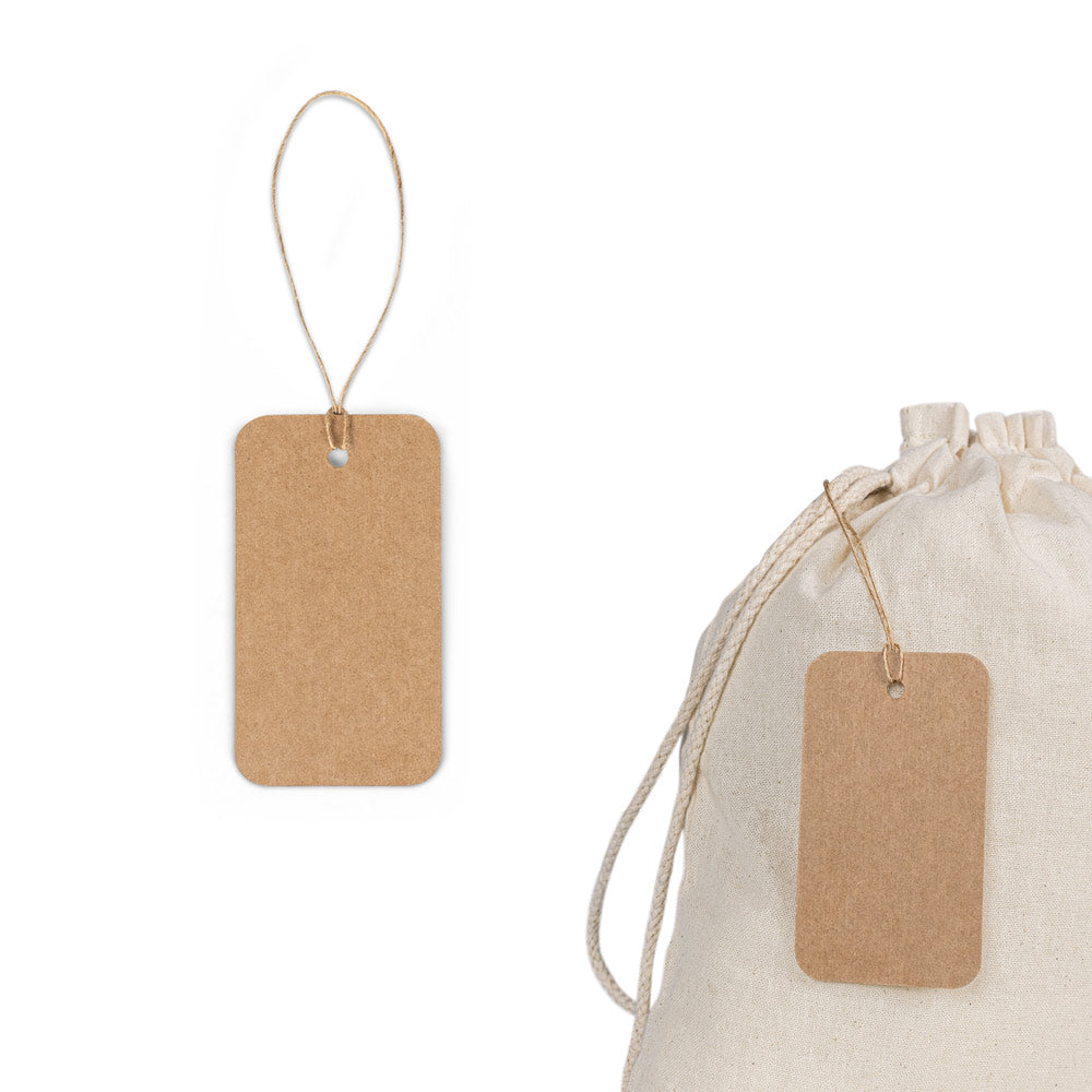 LABEL RECTANGULAR. Etiqueta em papel 100% reciclado (700 g/m²) com formato retangular