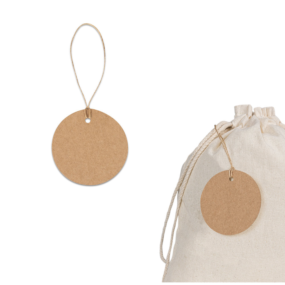 LABEL ROUND. Etiqueta em papel 100% reciclado (700 g/m²) com formato circular