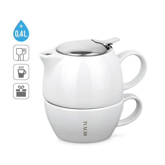 COLE. Conjunto de chá em Porcelana 2 em 1