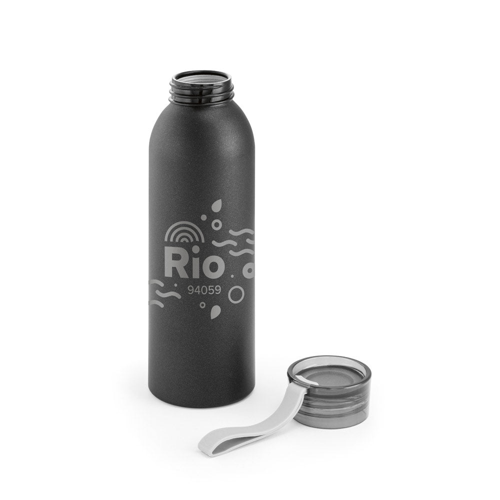 RIO. Garrafa em alumínio reciclado (100% rAL) com tampa em PP 600 mL