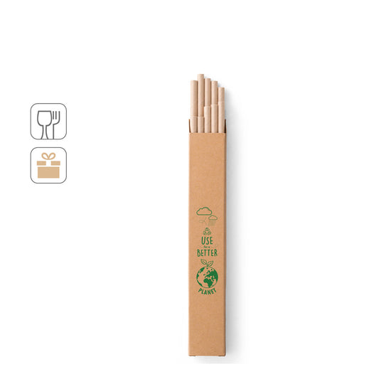 LAMONE. Conjunto de 10 palhinhas em papel kraft