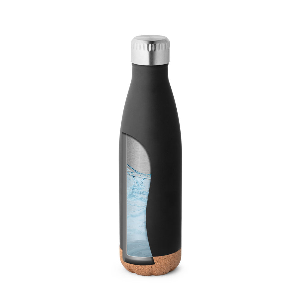 SOLBERG. Garrafa térmica em aço inoxidável e base em cortiça 560 mL