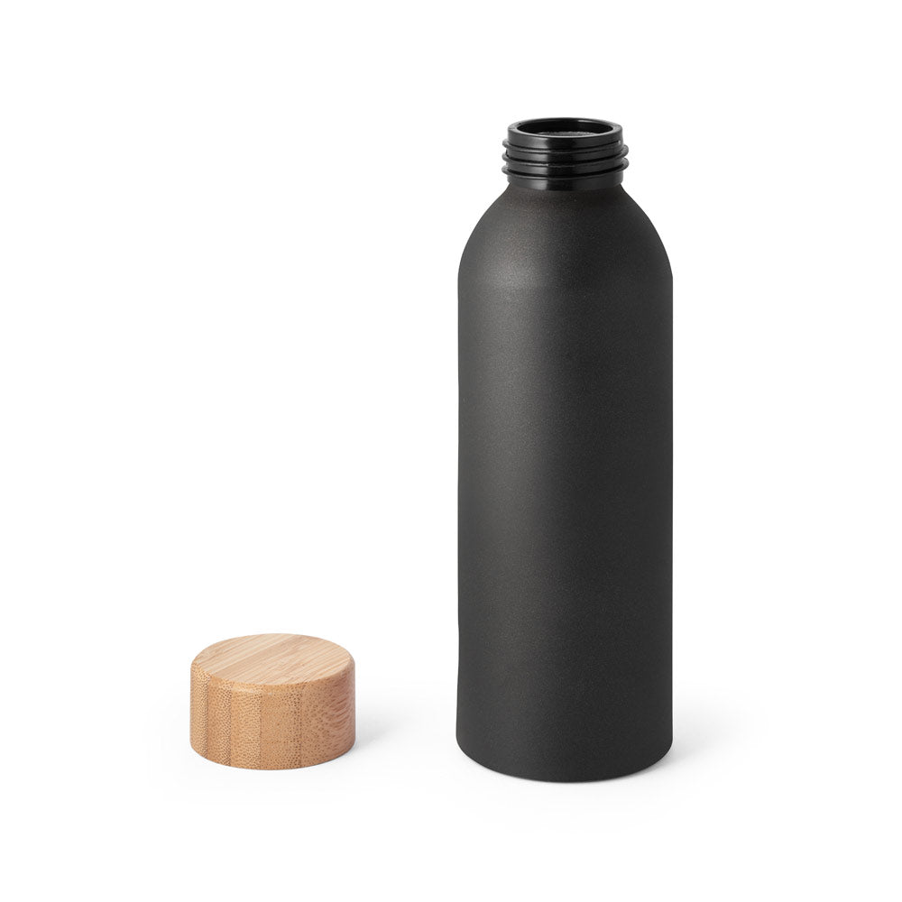QUETA. Garrafa em alumínio com tampa em bambu 550 mL