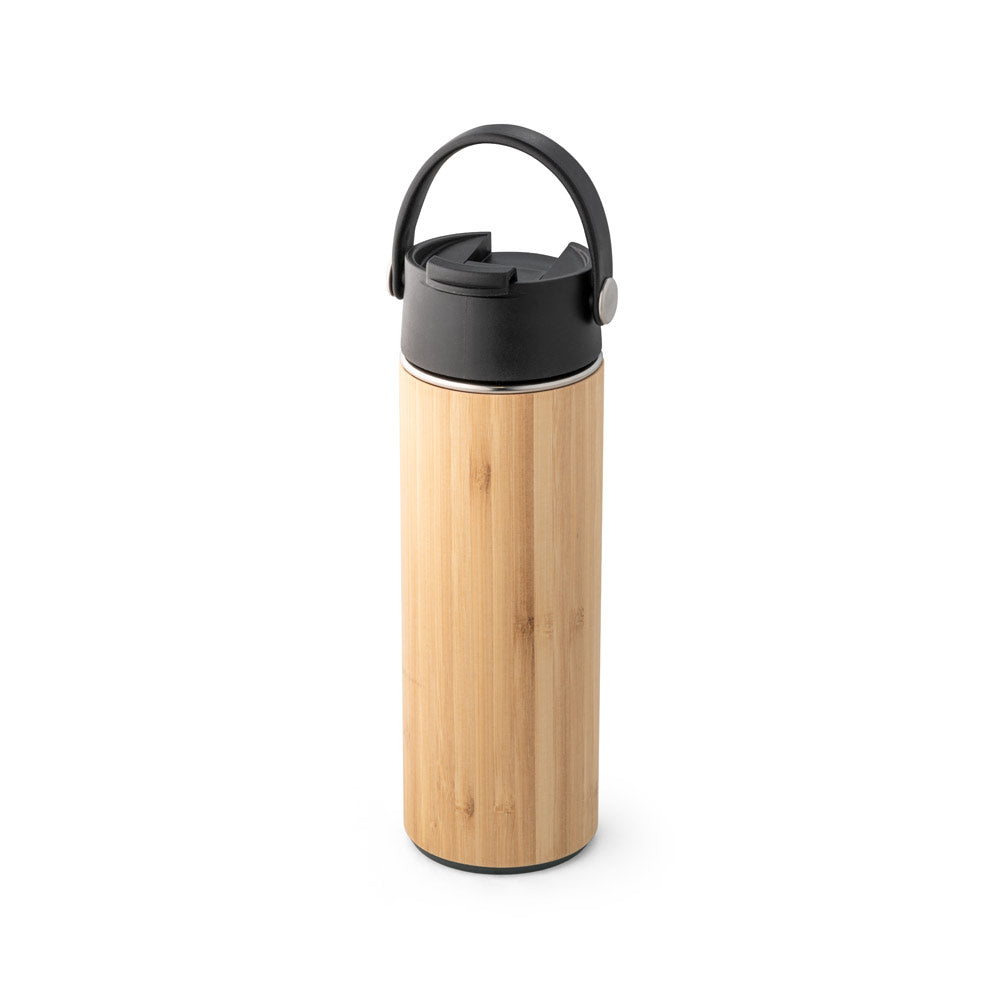 LAVER. Garrafa térmica em bambu, aço inoxidável e PP 440 mL