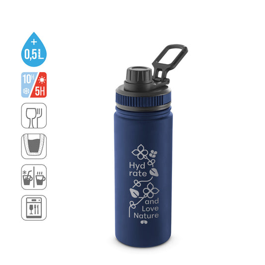 FEDERER. Garrafa em 90% de aço inoxidável reciclado 570 mL