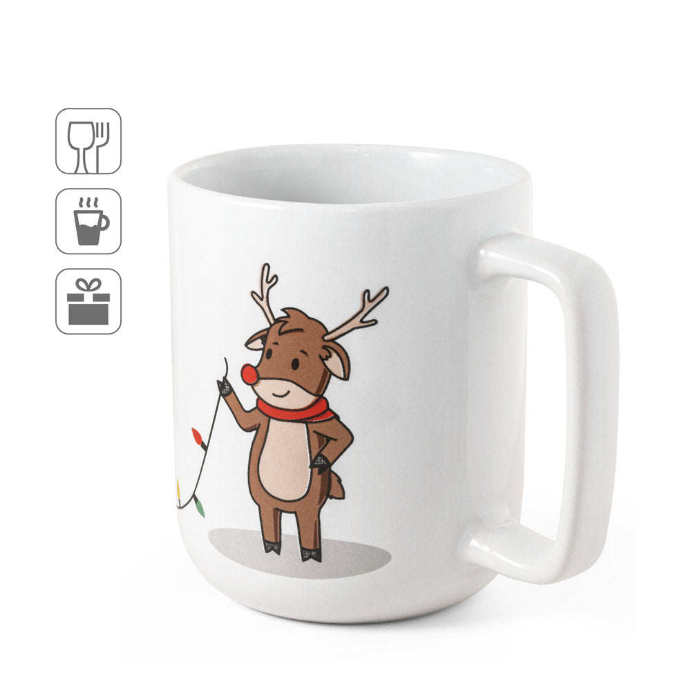 REINDEER. Caneca com impressão natalícia 330 mL
