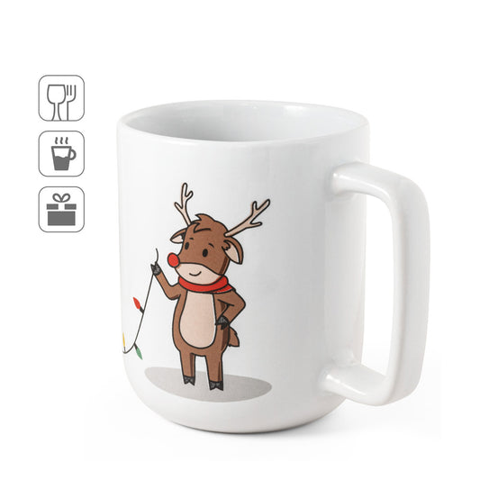 REINDEER. Caneca com impressão natalícia 330 mL