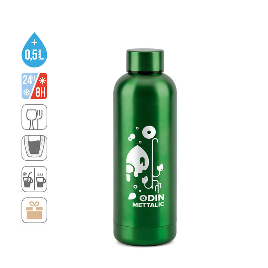 ODIN METTALIC. Garrafa em 90% de aço inoxidável reciclado 550 mL