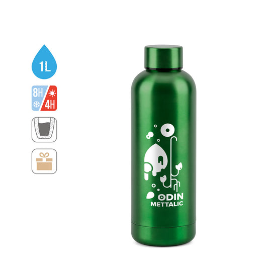 ODIN METTALIC. Garrafa em 90% de aço inoxidável reciclado 550 mL