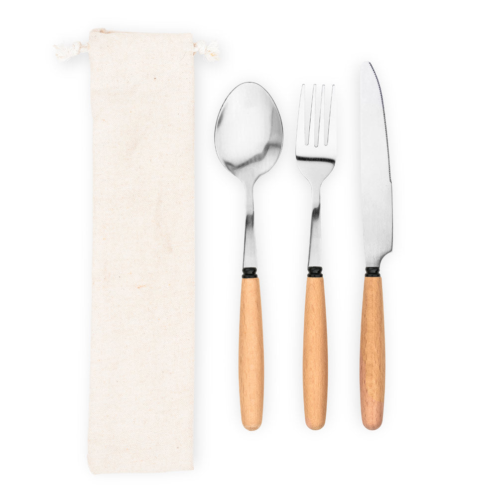 BOULUD. Conjunto de 3 peças em madeira de acácia