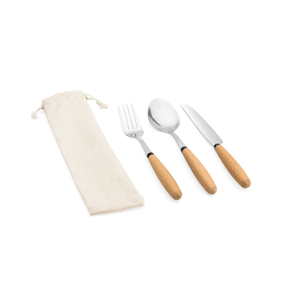 BOULUD. Conjunto de 3 peças em madeira de acácia