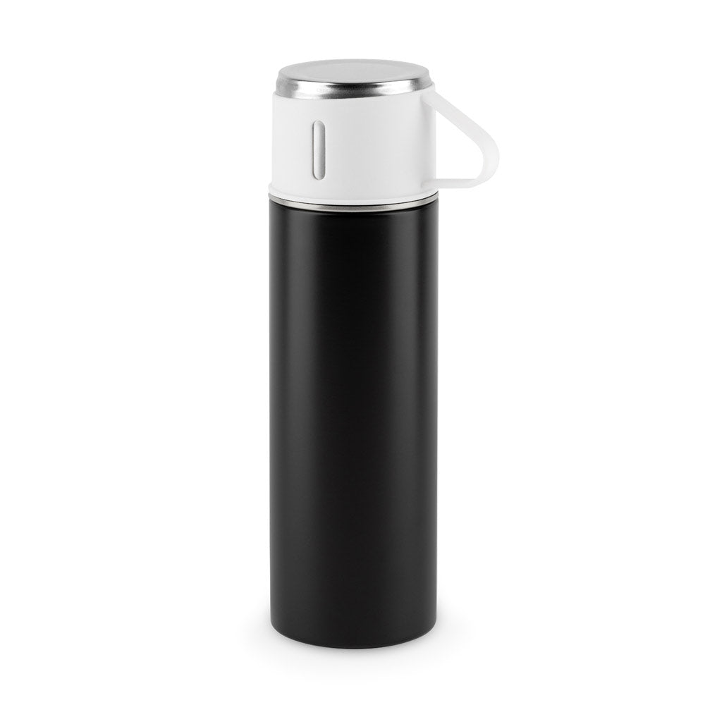 COMANECI. Garrafa em aço inoxidável (90% reciclado) de parede dupla, com acabamento em mate 490 mL