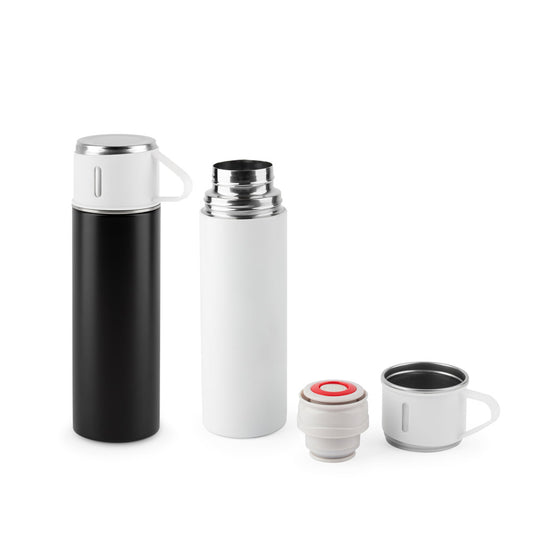 COMANECI. Garrafa em aço inoxidável (90% reciclado) de parede dupla, com acabamento em mate 490 mL