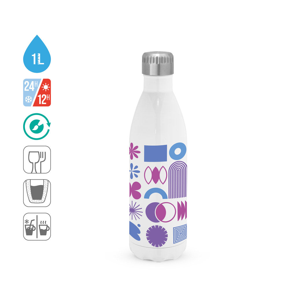 AMORTI XL. Garrafa desportiva para sublimação em aço inoxidável 1L