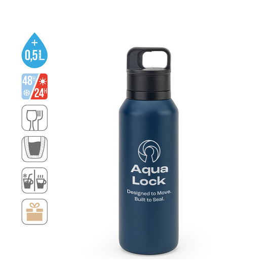 NICKLAUS. Garrafa em aço inoxidável (91% reciclado) com parede dupla isolada a vácuo 590 mL