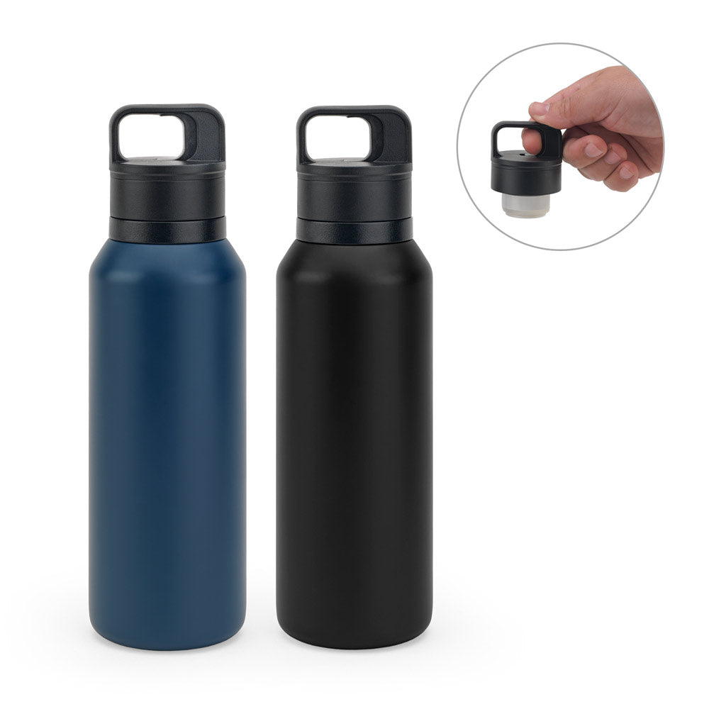 NICKLAUS. Garrafa em aço inoxidável (91% reciclado) com parede dupla isolada a vácuo 590 mL