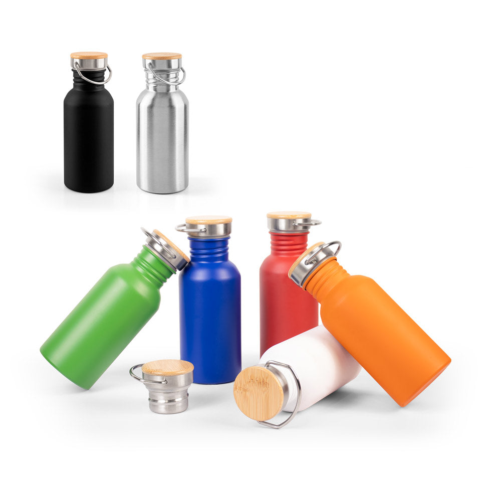 EWING. Garrafa em aço inoxidável (90% reciclado) com parede simples
