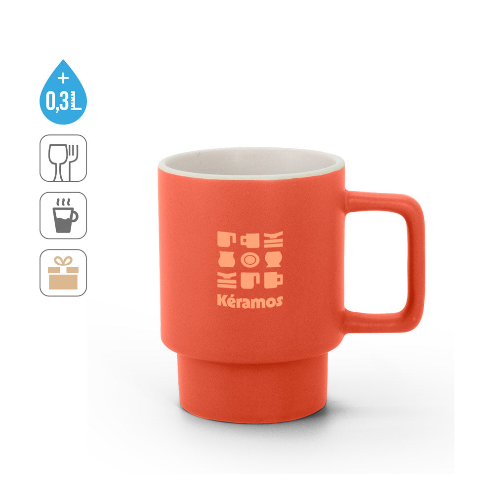 KUERTEN. Caneca de cerâmica com acabamento mate 330 mL