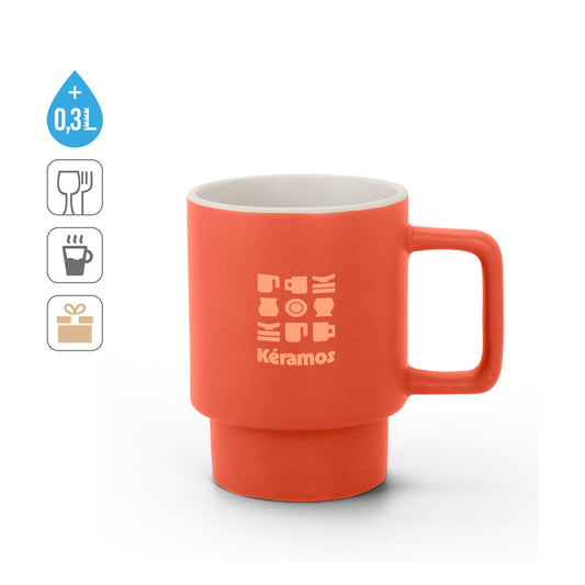 KUERTEN. Caneca de cerâmica com acabamento mate 330 mL