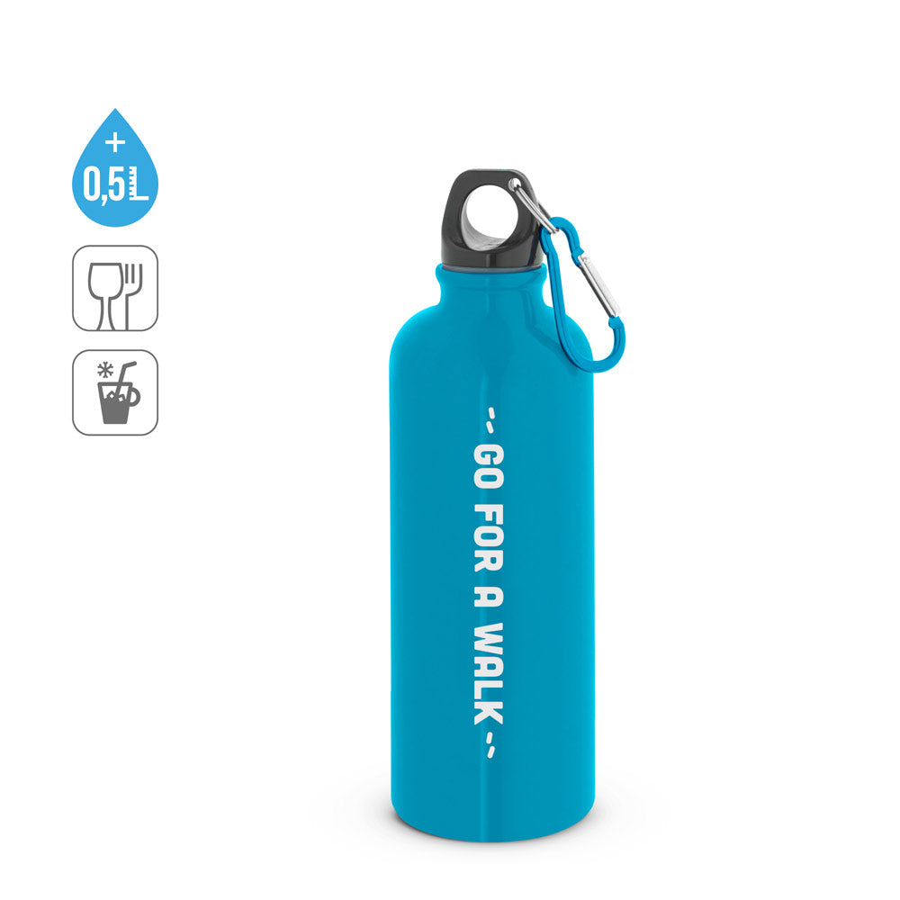 KELCE. Garrafa em aço inoxidável com parede simples e mosquetão 550 ml