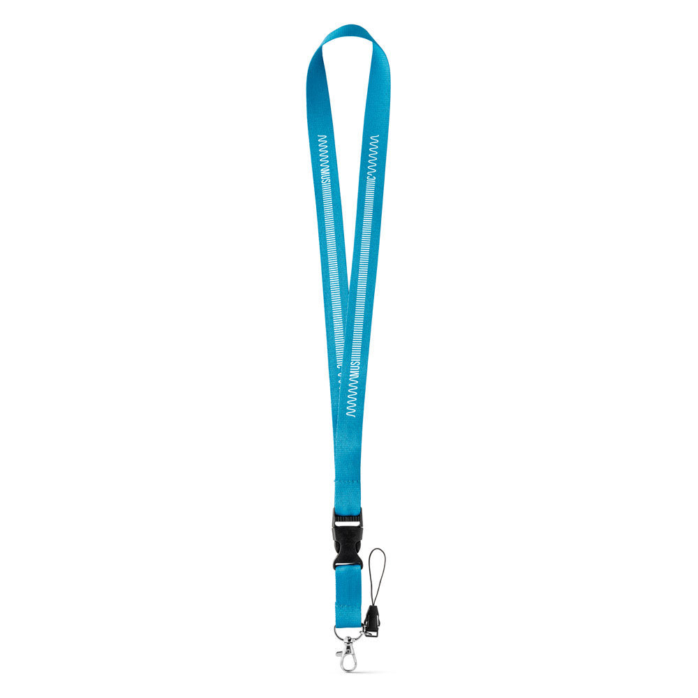 ANQUETIL. Lanyard em poliéster com mosquetão em metal