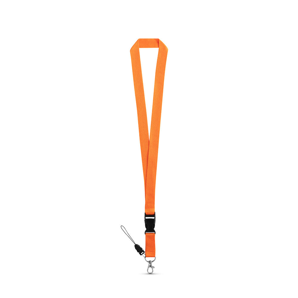 ANQUETIL. Lanyard em poliéster com mosquetão em metal