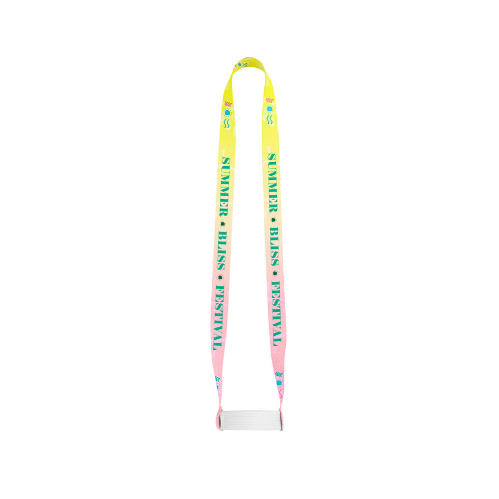 SWINDON. Lanyard para sublimação em poliéster com cup holder elástico para sublimação