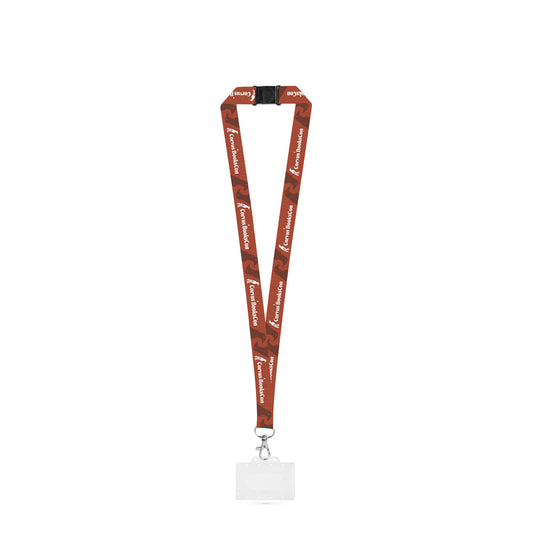 CARLISLE. Lanyard para sublimação em poliéster com mosquetão, fecho de segurança e porta cartões rígido