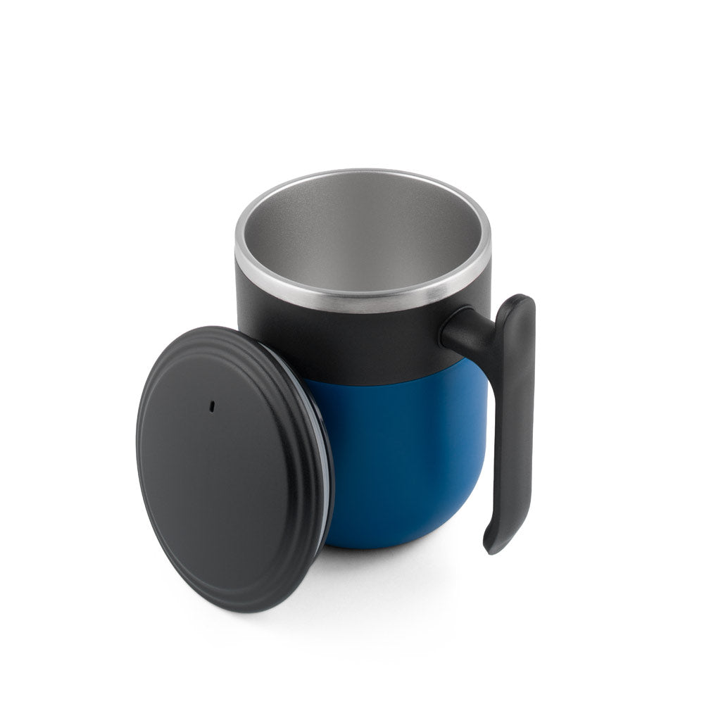 MALDINI. Caneca de viagem com parede interior em aço inoxidável e acabamento mate 400 mL