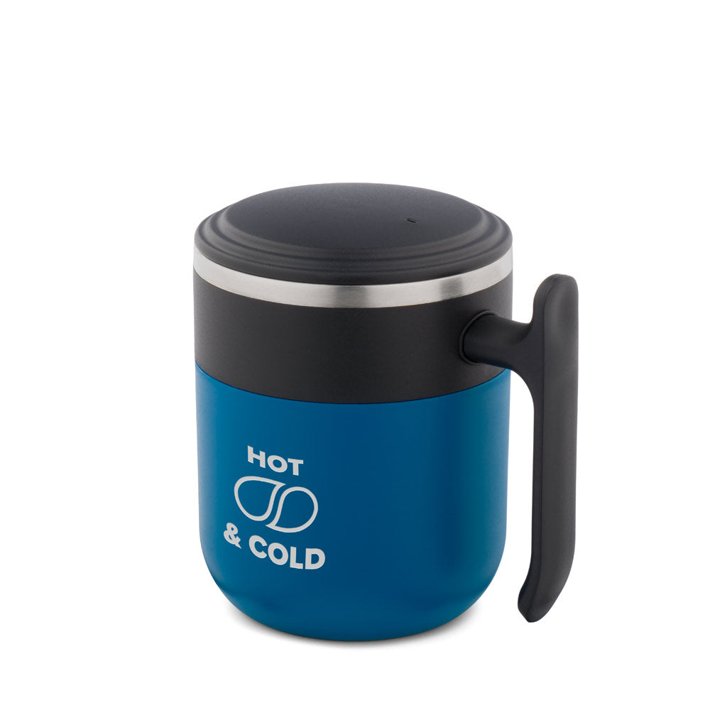 MALDINI. Caneca de viagem com parede interior em aço inoxidável e acabamento mate 400 mL
