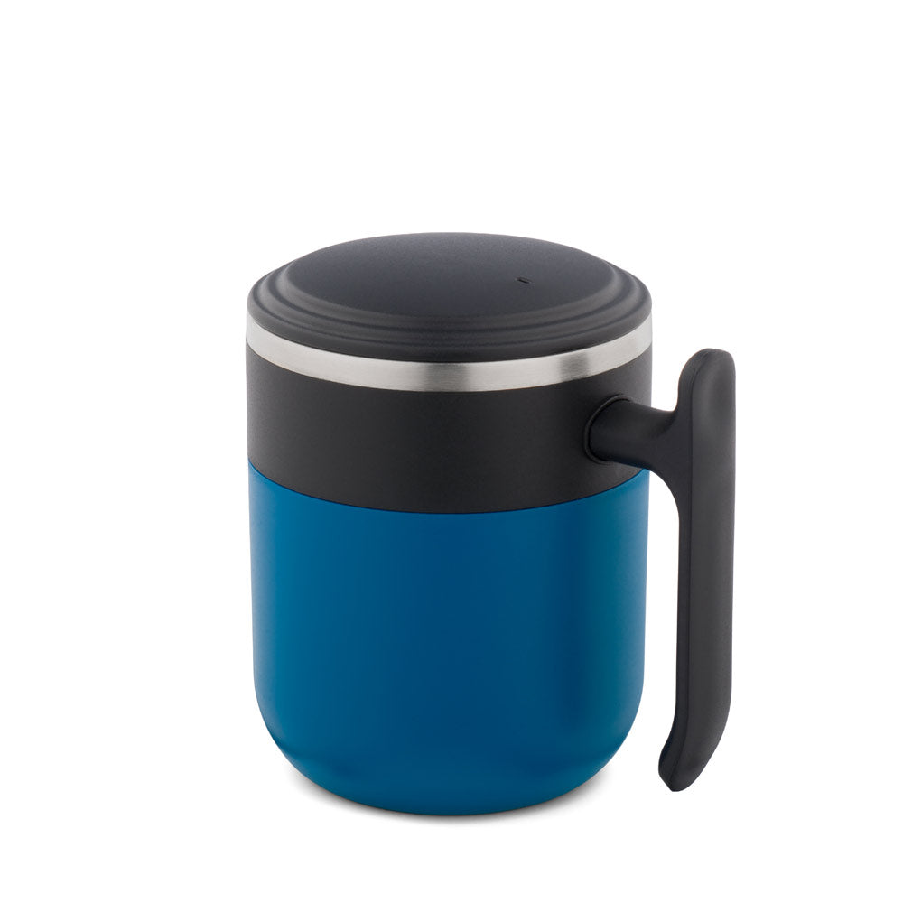 MALDINI. Caneca de viagem com parede interior em aço inoxidável e acabamento mate 400 mL
