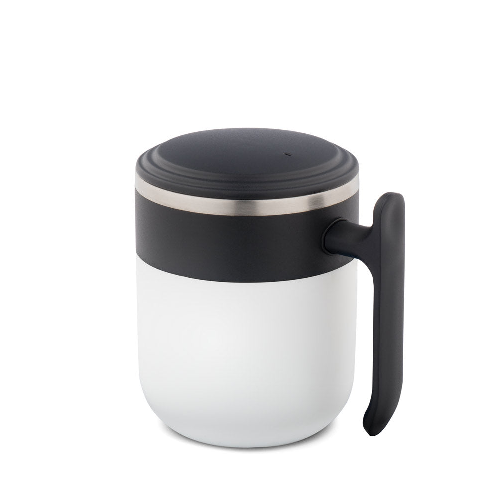 MALDINI. Caneca de viagem com parede interior em aço inoxidável e acabamento mate 400 mL