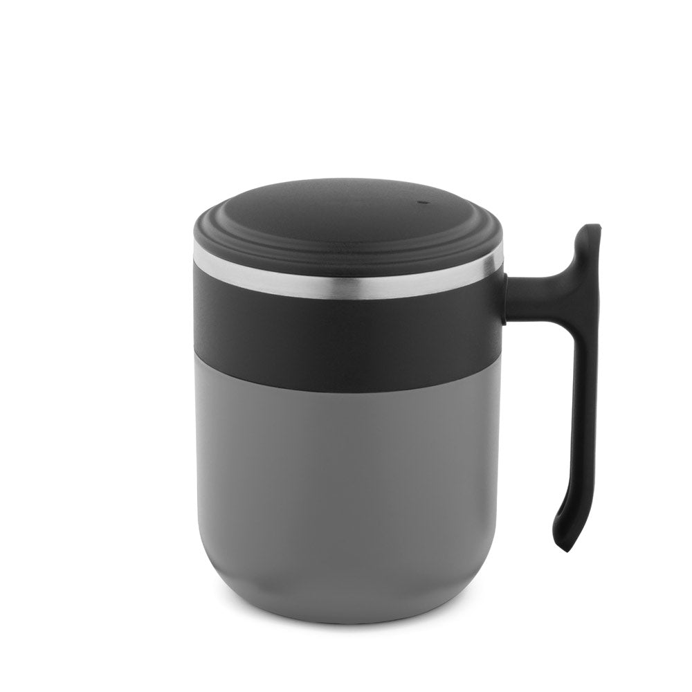MALDINI. Caneca de viagem com parede interior em aço inoxidável e acabamento mate 400 mL