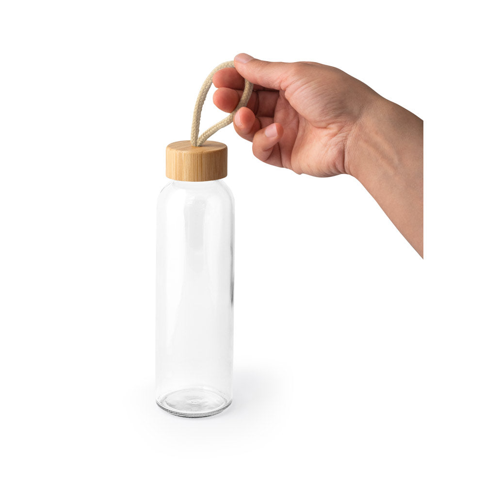 CROSBY. Garrafa em vidro com tampa em bambu 520 mL