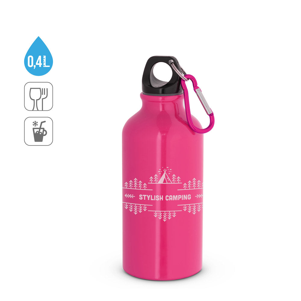 LANDSCAPE S. Garrafa de desporto em alumínio com mosquetão 400 mL