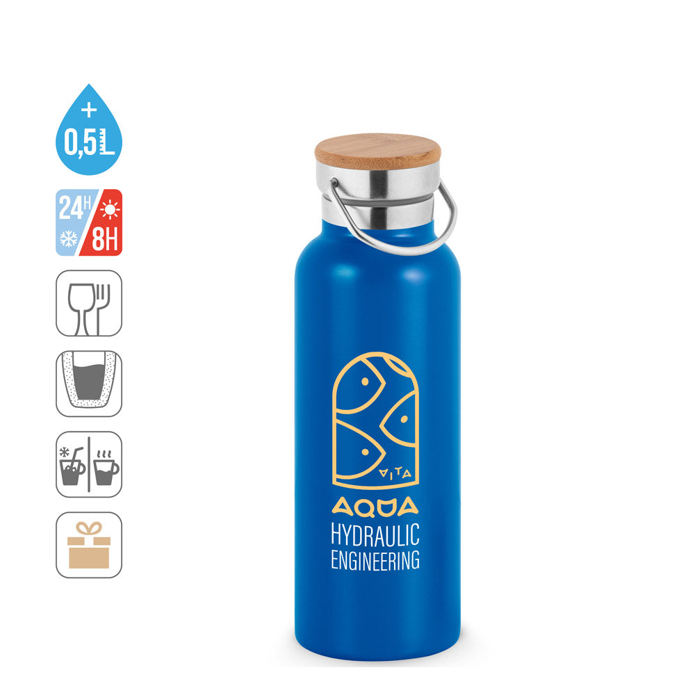 RAGNAR. Garrafa em aço inoxidável (36% reciclado) de parede dupla térmica, isolada a vácuo 570 mL