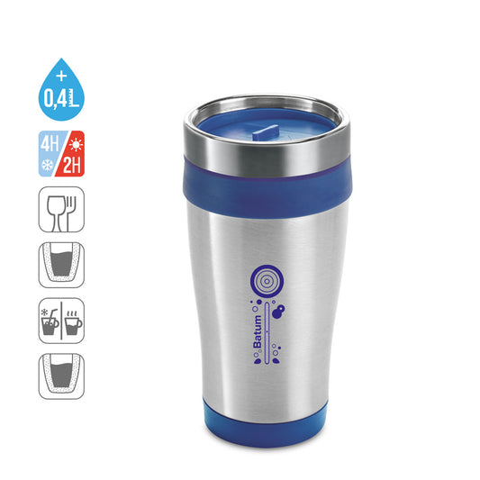 BATUM. Copo de viagem em aço inoxidável e PP 420 mL
