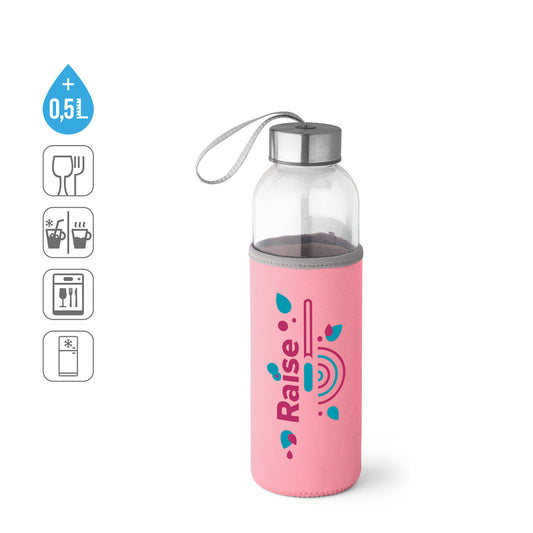 RAISE. Garrafa de desporto em vidro e aço inoxidável 520 mL