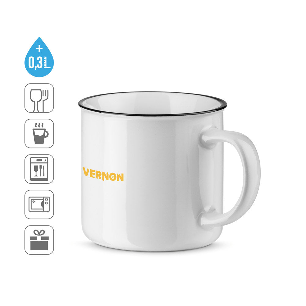 VERNON WHITE. Caneca em cerâmica 340 mL