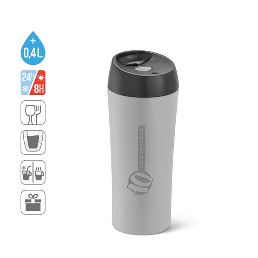 MONARDA. Copo de viagem em aço inoxidável e PP 470 mL