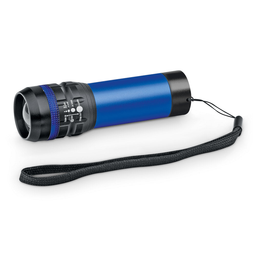 ZOOMIN. Lanterna em alumínio com função zoom com 3 modos de luz