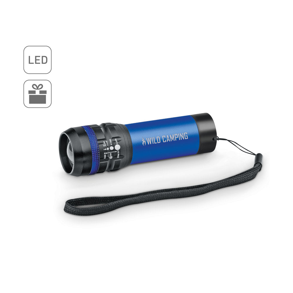 ZOOMIN. Lanterna em alumínio com função zoom com 3 modos de luz